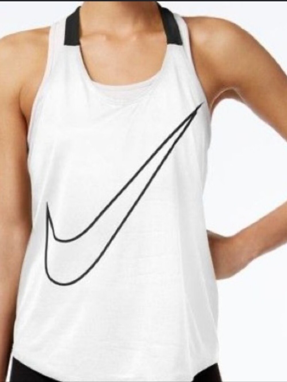 Nike Grey Tank Top with Black Swoosh Racerback